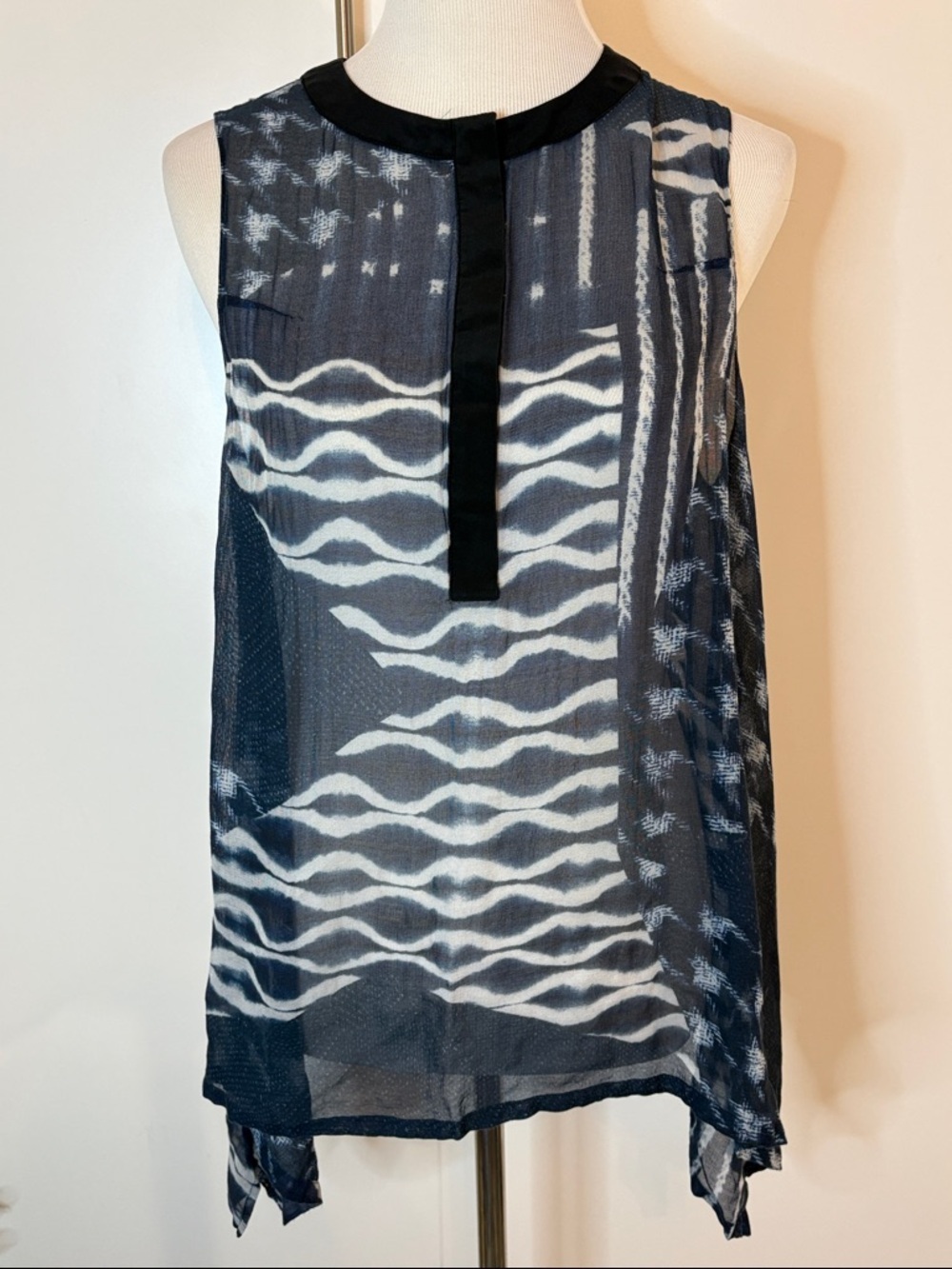 Public School Navy and White Layered Top